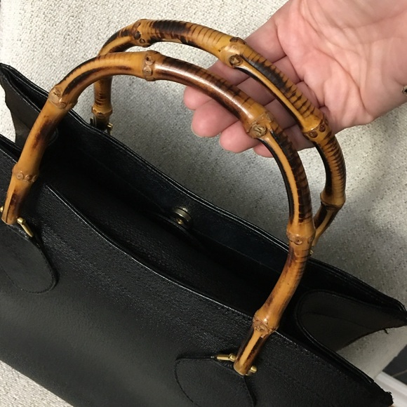 Authentic Gucci Diana tote bag black leather bamboo handles - Picture 5 of 16
